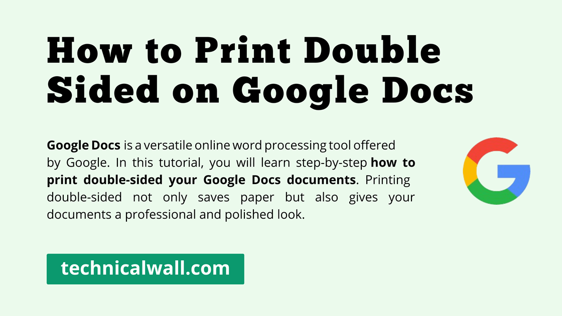 How to Print Double Sided on Google Docs [Updated 2024] - Technical Wall