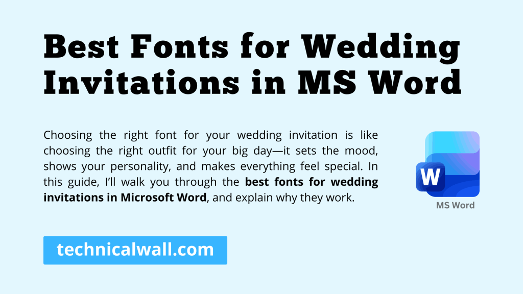 11 Best Fonts for Wedding Invitations in Microsoft Word Technical Wall